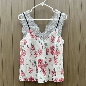 Endless Rose Floral Sleeveless Blouse Sequins size M Prairie Whimsical Y2K New